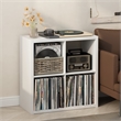 Pemberly Row 4 Cube Vinyl Record Media Storage Organizer in White Finish
