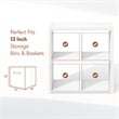 Pemberly Row 4 Cube Vinyl Record Media Storage Organizer in White Finish