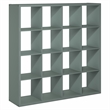 Pemberly Row 16 Cube Thick Frame Reversible Open Back Bookcase in Sage Green