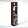 Pemberly Row 5 Cube Vertical Vinyl Record Media Storage in Dark Oak Finish