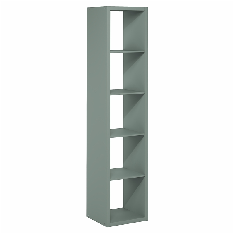 Pemberly Row 5 Cube Thick Frame Reversible Open Back Bookcase in Sage Green