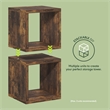 Pemberly Row Set of 2 Stackable Cube Shelves with Thick Panels in Amber Pine