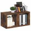 Pemberly Row Set of 2 Stackable Cube Shelves with Thick Panels in Amber Pine