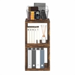 Pemberly Row Set of 2 Stackable Cube Shelves with Thick Panels in Amber Pine