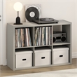 Pemberly Row 6 Cube Vinyl Record Media Storage Organizer in Light Grey