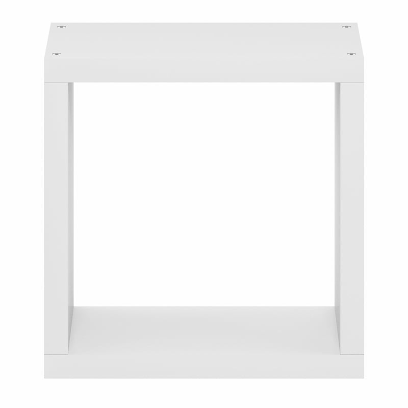 Pemberly Row Extra Thick Cube Wall Mounted Floating Shelf in White Finish