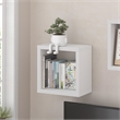 Pemberly Row Extra Thick Cube Wall Mounted Floating Shelf in White Finish