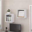 Pemberly Row Extra Thick Cube Wall Mounted Floating Shelf in White Finish