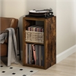 Pemberly Row Vintage Vinyl Record Media Storage Organizer 2-Cube in Amber Pine