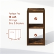 Pemberly Row Vintage Vinyl Record Media Storage Organizer 2-Cube in Amber Pine