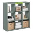 Pemberly Row 9 Cube Thick Frame Reversible Open Back Bookcase in Sage Green