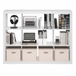 Pemberly Row Super Thick Frame 12 Cube Reversible Bookcase in White Finish