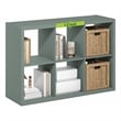 Pemberly Row 6 Cube Thick Frame Reversible Open Back Bookcase in Sage Green