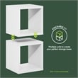 Pemberly Row Set of 2 Stackable Cube Shelves with Thick Panels in White
