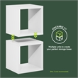 Pemberly Row Set of 2 Stackable Cube Shelves with Thick Panels in White