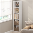 Pemberly Row 5 Cube Vertical Vinyl Record Media Storage in White Finish