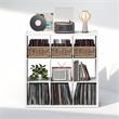 Pemberly Row 9 Cube Vinyl Record Media Storage Organizer in White Finish