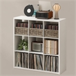 Pemberly Row 9 Cube Vinyl Record Media Storage Organizer in White Finish