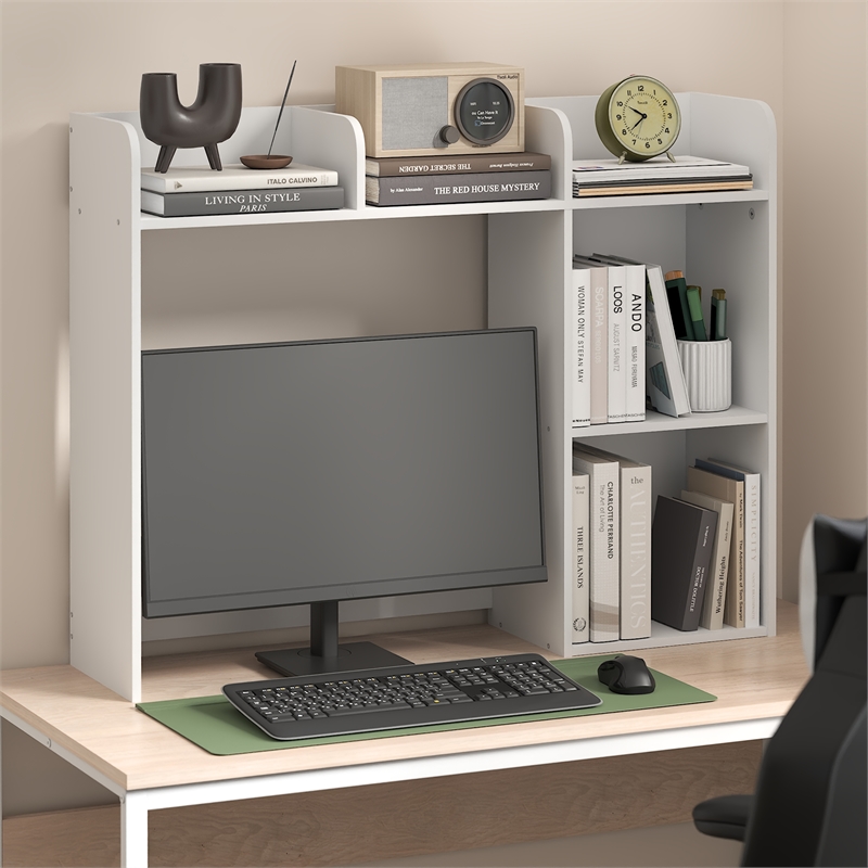 Pemberly Row 5 Shelf Desktop Hutch Organizer for Home Office in White