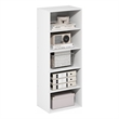 Pemberly Row 5 Tier Narrow Open Shelf Bookcase for Small Spaces in White