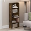 Pemberly Row 5 Tier Narrow Open Shelf Bookcase for Small Spaces in Amber Pine