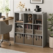 Pemberly Row 9 Cube Vinyl Record Media Storage Organizer in Light Grey