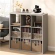 Pemberly Row 9 Cube Vinyl Record Media Storage Organizer in Light Grey