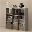 Pemberly Row 9 Cube Vinyl Record Media Storage Organizer in Light Grey