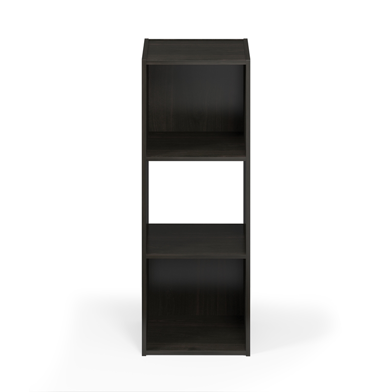 Pemberly Row 3 Cube Vertical Storage Cabinet for Display in Espresso Finish
