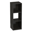 Pemberly Row 3 Cube Vertical Storage Cabinet for Display in Espresso Finish