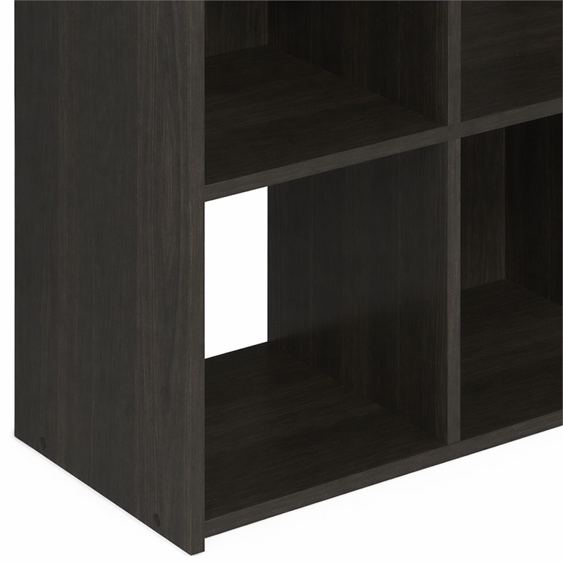 Pemberly Row 4 Cube 2x2 Storage Cabinet for Books and Decor in Espresso
