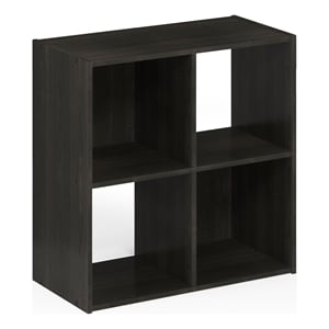 Pemberly Row 4 Cube 2x2 Storage Cabinet for Books and Decor in Espresso