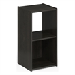 Pemberly Row 2 Cube Vertical Storage Cabinet with Open Shelves in Espresso
