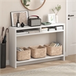 Pemberly Row 3-Tier Narrow Console Table with Extra Thick Frame in White