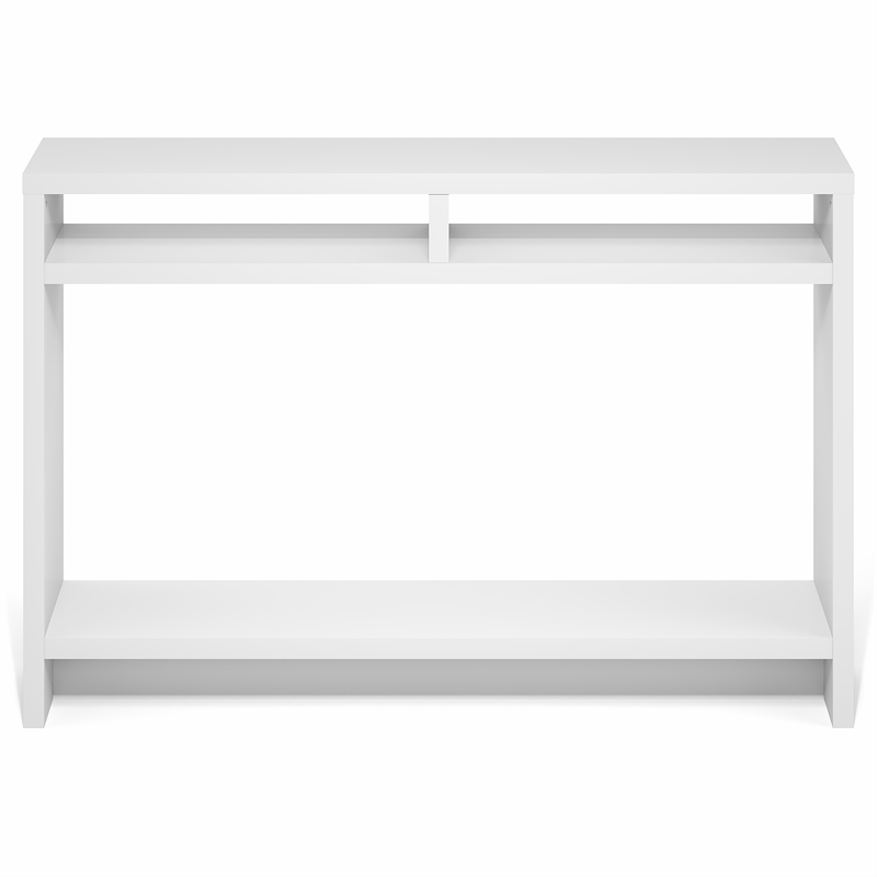 Pemberly Row 3-Tier Narrow Console Table with Extra Thick Frame in White