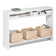 Pemberly Row 3-Tier Narrow Console Table with Extra Thick Frame in White
