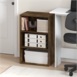 Pemberly Row 3 Tier Compact Open Shelf Bookcase for Display in Amber Pine