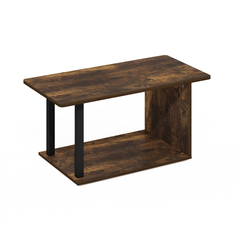 Pemberly Row 2 Tier Modern Coffee Table with Open Shelf in Amber Oak Finish
