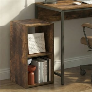 Pemberly Row 2 Cube Bookshelf with Open and Closed Back in Amber Pine