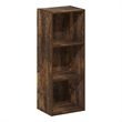 Pemberly Row 3 Tier Open Shelf Bookcase for Display and Storage in Amber Pine