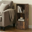 Pemberly Row 3 Tier Bookcase with Door Cabinet and Closed Back in Amber Pine