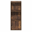Pemberly Row 3 Tier Bookcase with Door Cabinet and Closed Back in Amber Pine