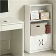 Pemberly Row 3 Tier Bookcase with Open Shelves and Door Cabinet in White