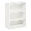 Pemberly Row 3 Tier Bookcase with Adjustable Shelves in White Finish