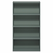 Pemberly Row 4 Tier Wide Bookshelf with Closed Back in Sage Green Finish