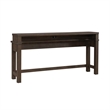 Pemberly Row Console Bar Table with Charging Station and Cubby in Brown