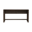 Pemberly Row Console Bar Table with Charging Station and Cubby in Brown