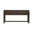Pemberly Row Console Bar Table with Charging Station and Cubby in Brown