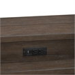 Pemberly Row Console Bar Table with Charging Station and Cubby in Brown