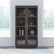 Pemberly Row Display Cabinet with Glass Doors and LED Lighting in Brown